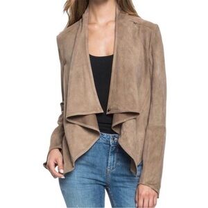 LAMARQUE ‘Madison' Drape Front Suede Leather Jacket Size S
